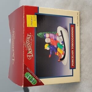 1993 Vintage Lemax Dickensvale Porcelain Tobogganning 33085 figurine statue